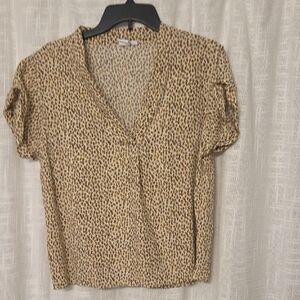 Leopard Print V-Neck Women's Top